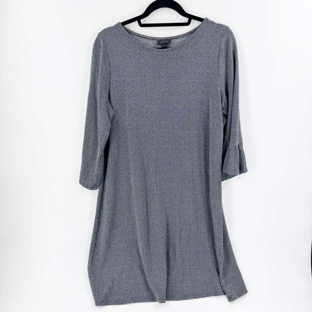 ✅ J. Jill‎ Shift Dress LARGE Petites Black Long Sleeve Casual Flared Sleeve